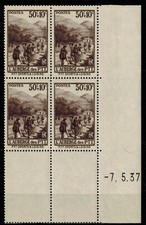 Coin Daté / Dated corner PTT sports et loisirs N° 347 du 7.5.37 Neuf ** / MNH