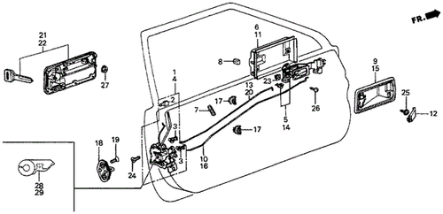 Genuine Honda Handle Inside 75510-SB0-003