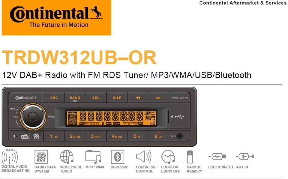 12 Volt Bluetooth PKW Radio RDS & DAB+ Tuner MP3 WMA USB Autoradio 2801100082301 - Bild 2 von 4