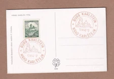 Bohemia & Moravia Scott #28 Karlštejn Karlstein 13 September 1942 Castle Card
