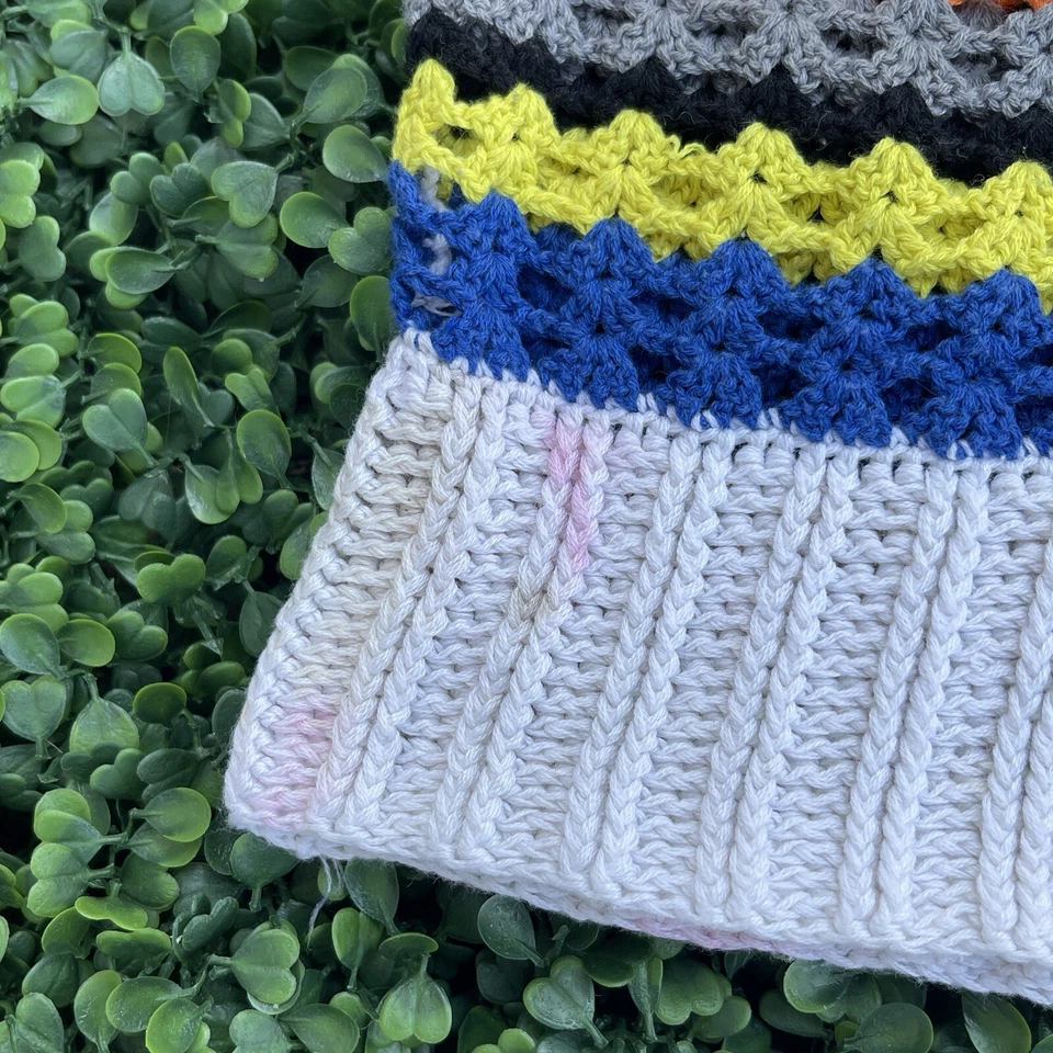 Top Boho Festival De Colección Doble Cero Colorido Crochet Tejido Manga Corta Cuello en V M Foto 2 de 4