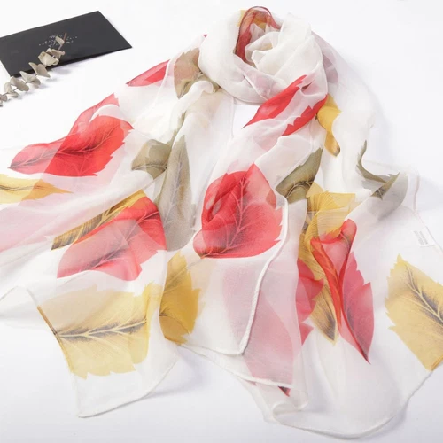 Women's Long Chiffon Scarf Elegant Lightweight Sun Protection Pashmina Shawl - Picture 50 of 50