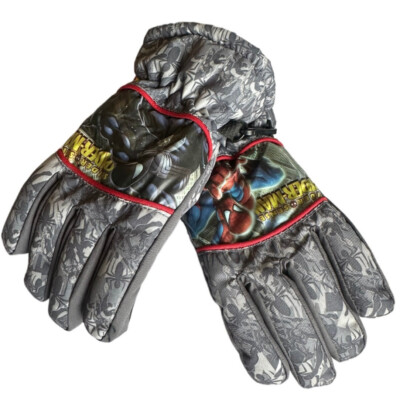 Spiderman Grau Winter Ski Stil Handschuhe für Alter 3 - 4