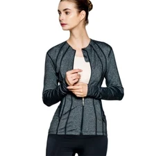 Private Island Hawaii Women Long Sleeve Zip Up Jacket Pocket Slim Fit Rash Guard