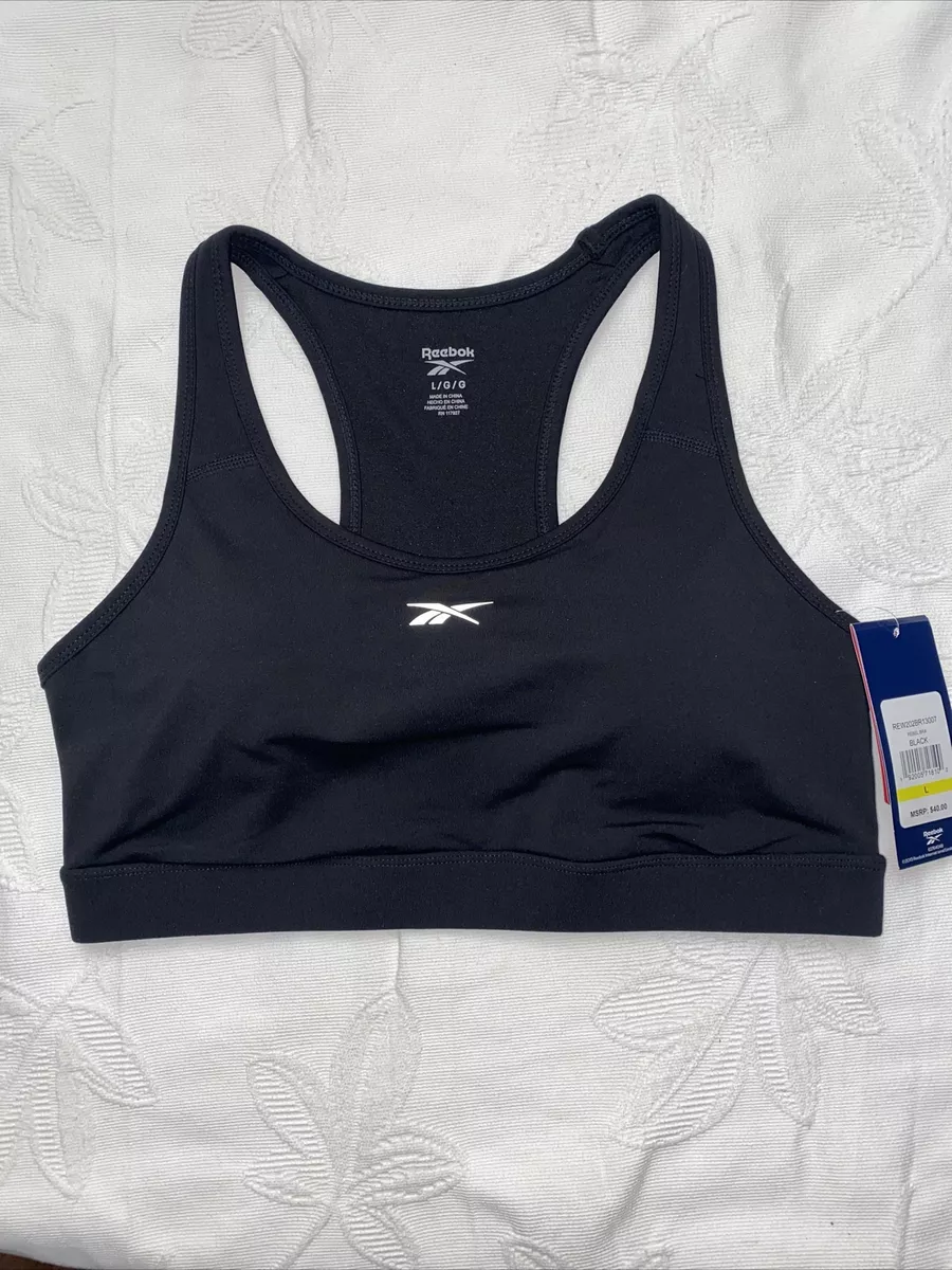 Reebok Rebel Sport Bra Racerback w/Pocket Medium Support Large MSRP$40 NEW