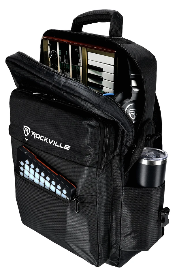 Rockville RVBAG25 22" x 14" Padded Bag Backpack For DJ Controller/Mixer/Keyboard - Image 3 of 4