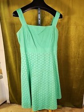 Kim Rogers Womens Sz 18 Cotton Sun Dress Green Lined