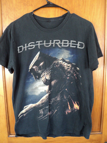 Disturbed Band T Shirt-size Large-Well Worn-Damaged