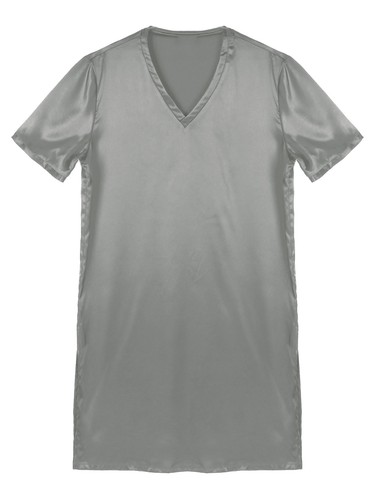 Para hombre Camisón Satén Mangas Cortas Ligero Camisas de Dormir Ropa para dormir Ropa para el hogar - Imagen 46 de 68