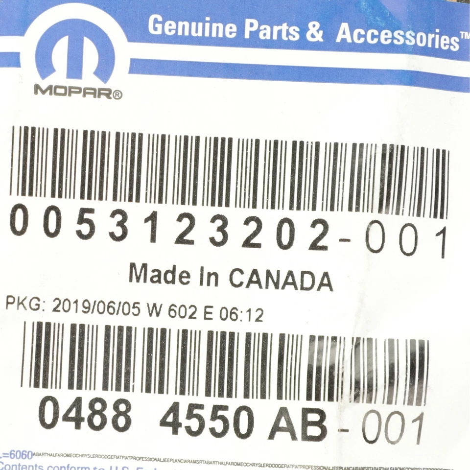 06-20 JUNTA COLECTOR DE ADMISIÓN JEEP DODGE CHRYSLER RAM FABRICANTE DE EQUIPOS ORIGINALES NUEVO MOPAR 4884550AB Foto 3 de 3