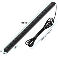 16-Outlet Heavy Duty Surge Protector Power Strip Wide Spaced Metal Power Strip