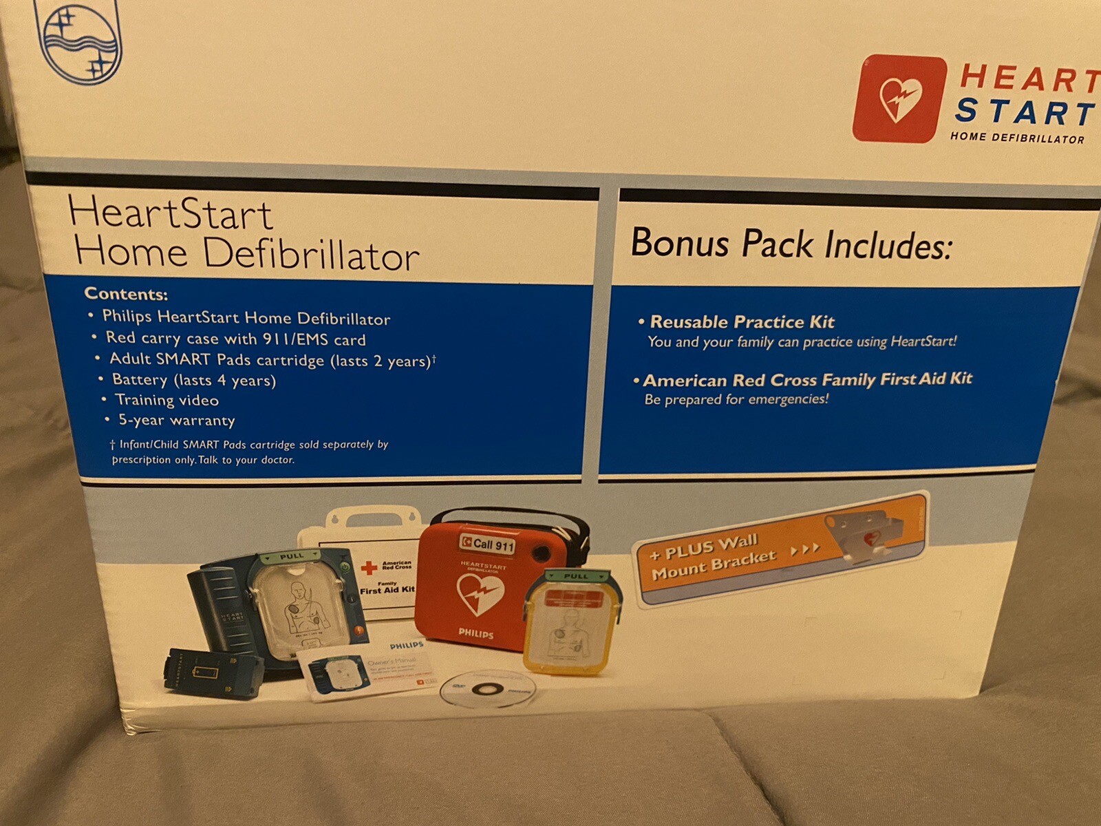 Philips Heartstart Home AED Defibrillator with Slim Carry Case and
