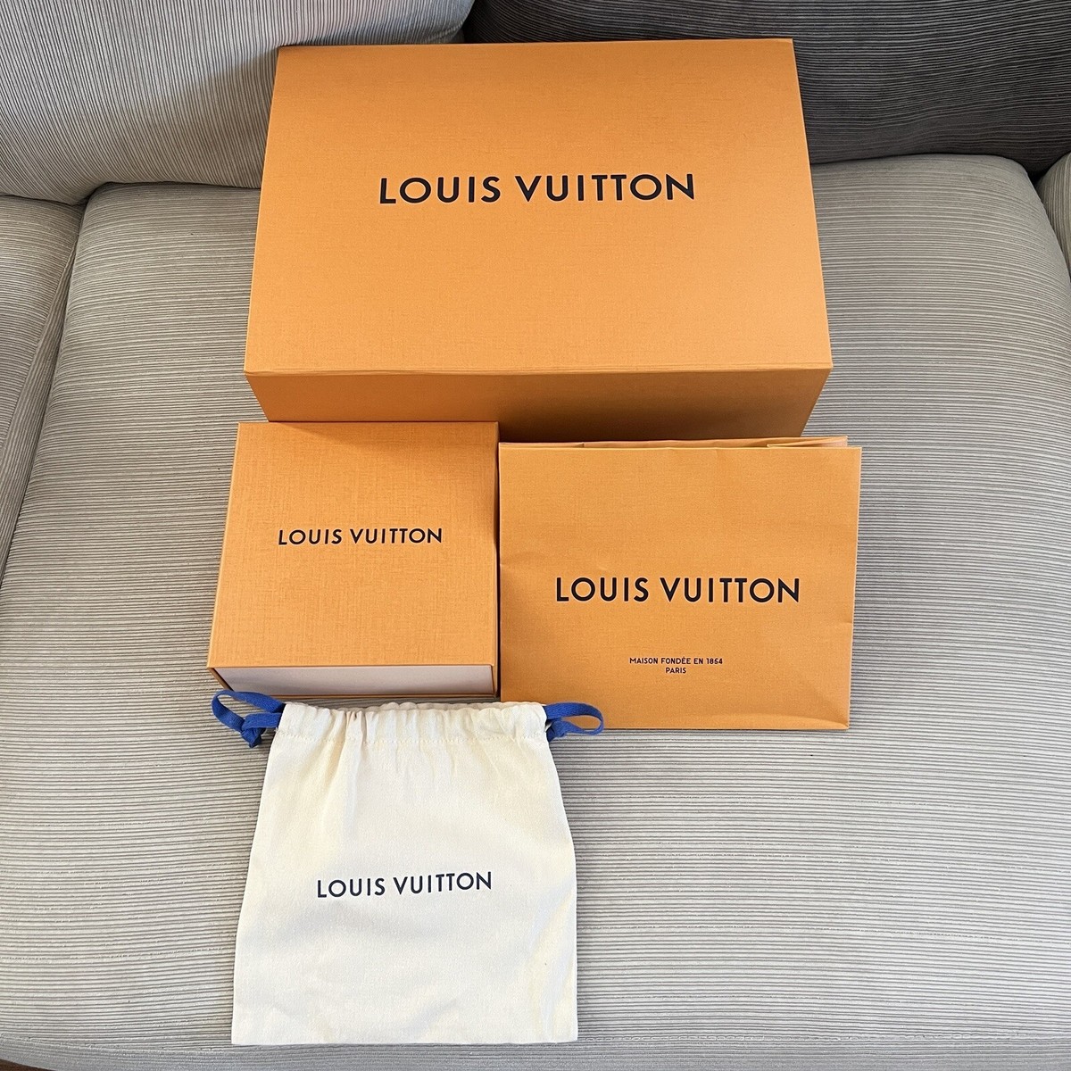 Authentic Louis Vuitton Gift Tote Bag/Boxes/ Draw String Dust Bag