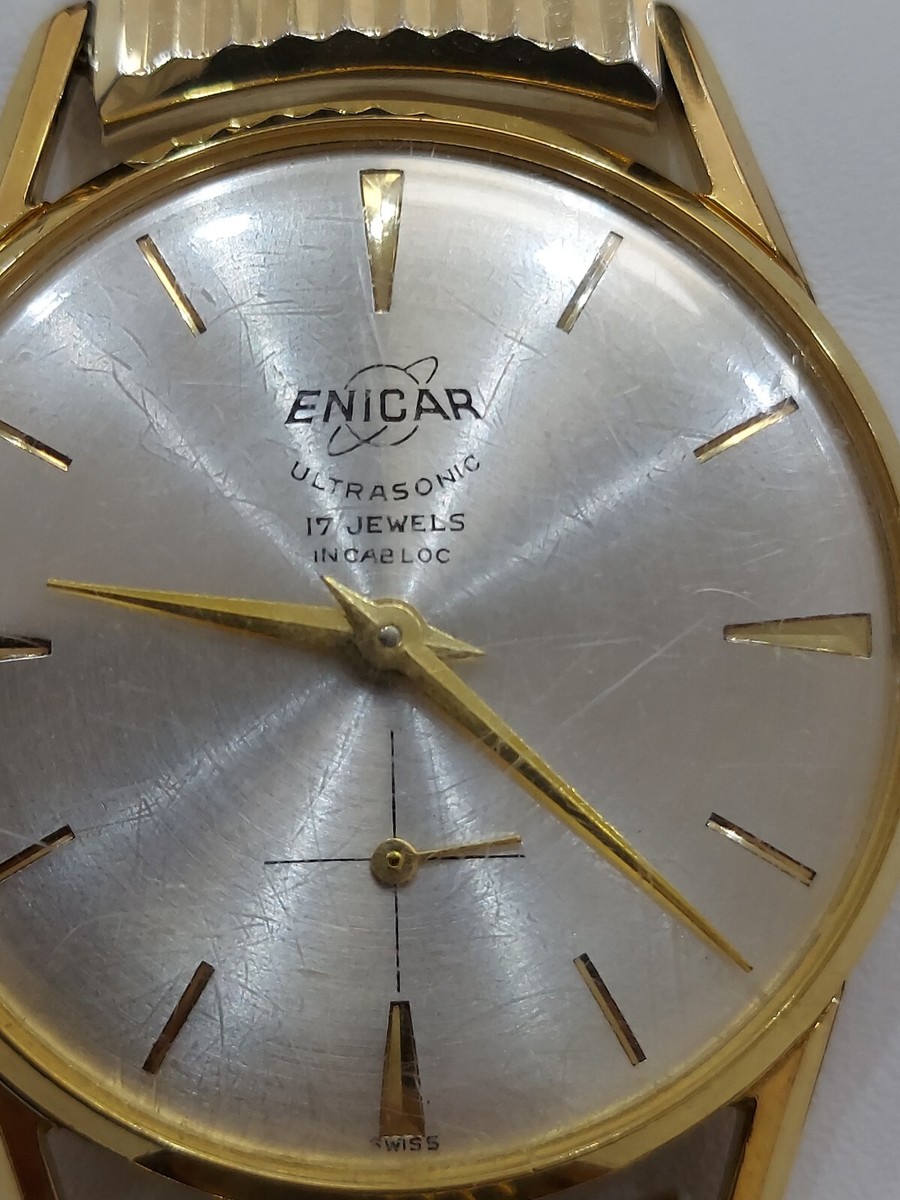 14K ENICAR ULTRASONIC /アンティーク/不動/スイス製 Enicar Ultrasonic, Vintage Swiss Mechanical Watch from