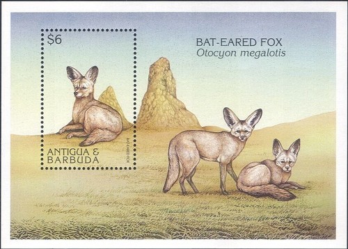 Antigua e Barbuda 1997 Volpe dalle orecchie di pipistrello, animali