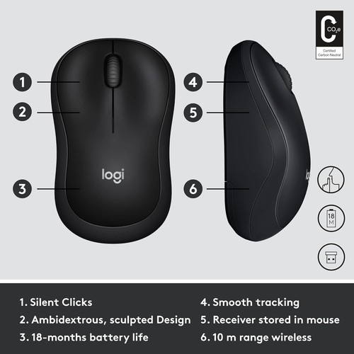 Logitech M220 Silent Mouse Wireless 2.4 GHz with USB Receiver PC Mac Laptop NEW - Photo 5/10