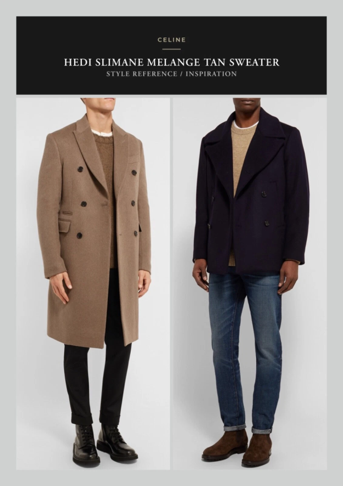 Maglione Best Dressed $1.500 con tasse Hedi Slimane CELINE Melange Lana lana marrone