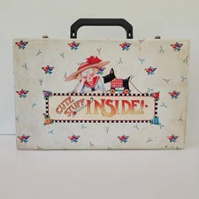 Mary Engelbreit Vintage 1997 Cute Stuff Mini Suitcase Decorative Whimsical 