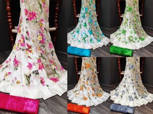 synthetic party wear sarees
