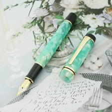 Kaigelu 316 Green Celluloid Fountain Pen, Iridium EF/F/M Nib Beautiful Gift Pen