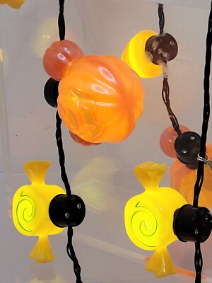 Disney Parks EXCL Halloween Mickey Pumpkin Glow Light Up Necklace