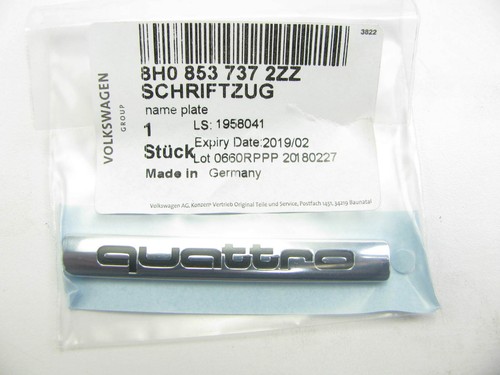 Audi Rear Trunk Lid 3.0T Quattro Badge Emblem - Gloss Black & Red, 2004-2022 Models