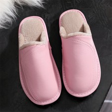Women's Slippers Leather Home Indoor House Slippers
