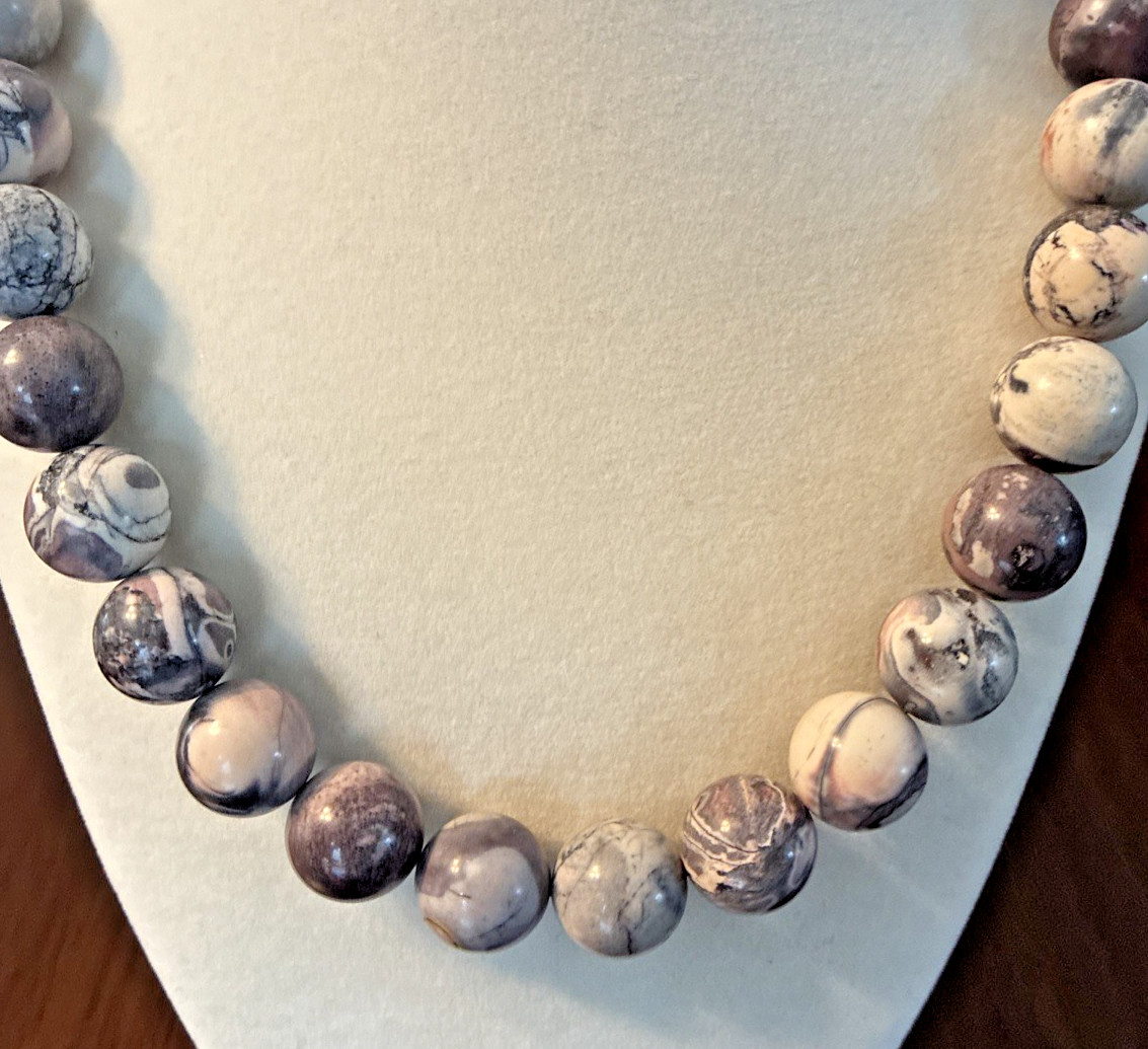 Signed Porcelain Jasper Beaded Necklace JAY KING DRT View 6