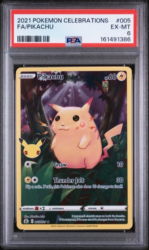 2021 Pikachu 005/025 Celebrations Holo Pokemon TCG CCG PSA 6 EX-MT FREE SHIPPING