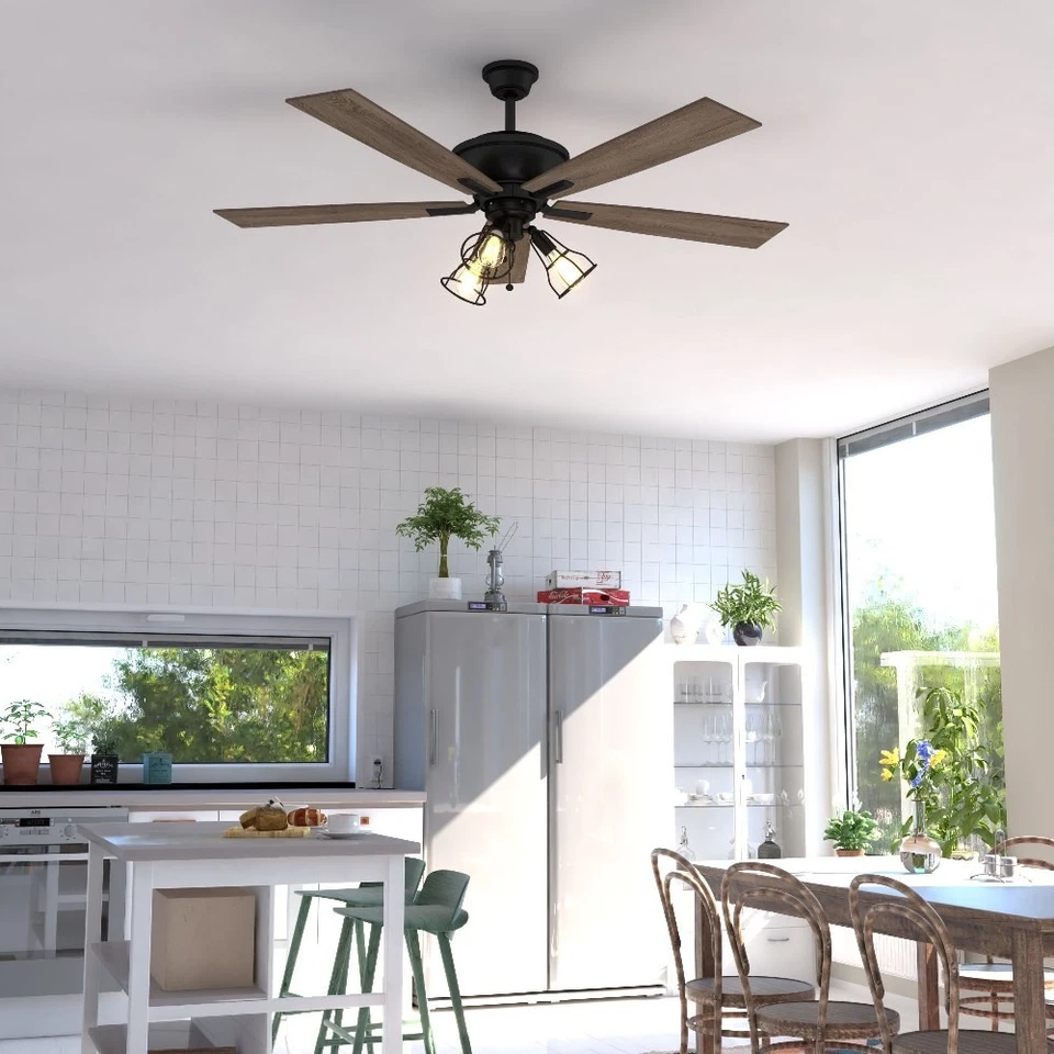 Clybourn 3-Light Ceiling Fan in Industrial Style 21 Inch Tall and 52 Inches - Image 3 of 4