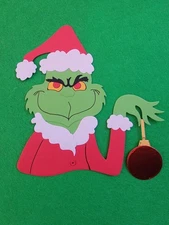 Large Christmas Grinch with Holiday Ball Cardstock Die Cut For Scrapbook
