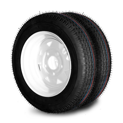 #ad #ad 2pcs Trailer Tires amp; Rims 4.80 12 480 12 4.80x12 LRB 5 Lug White Spoke Wheel $87.64