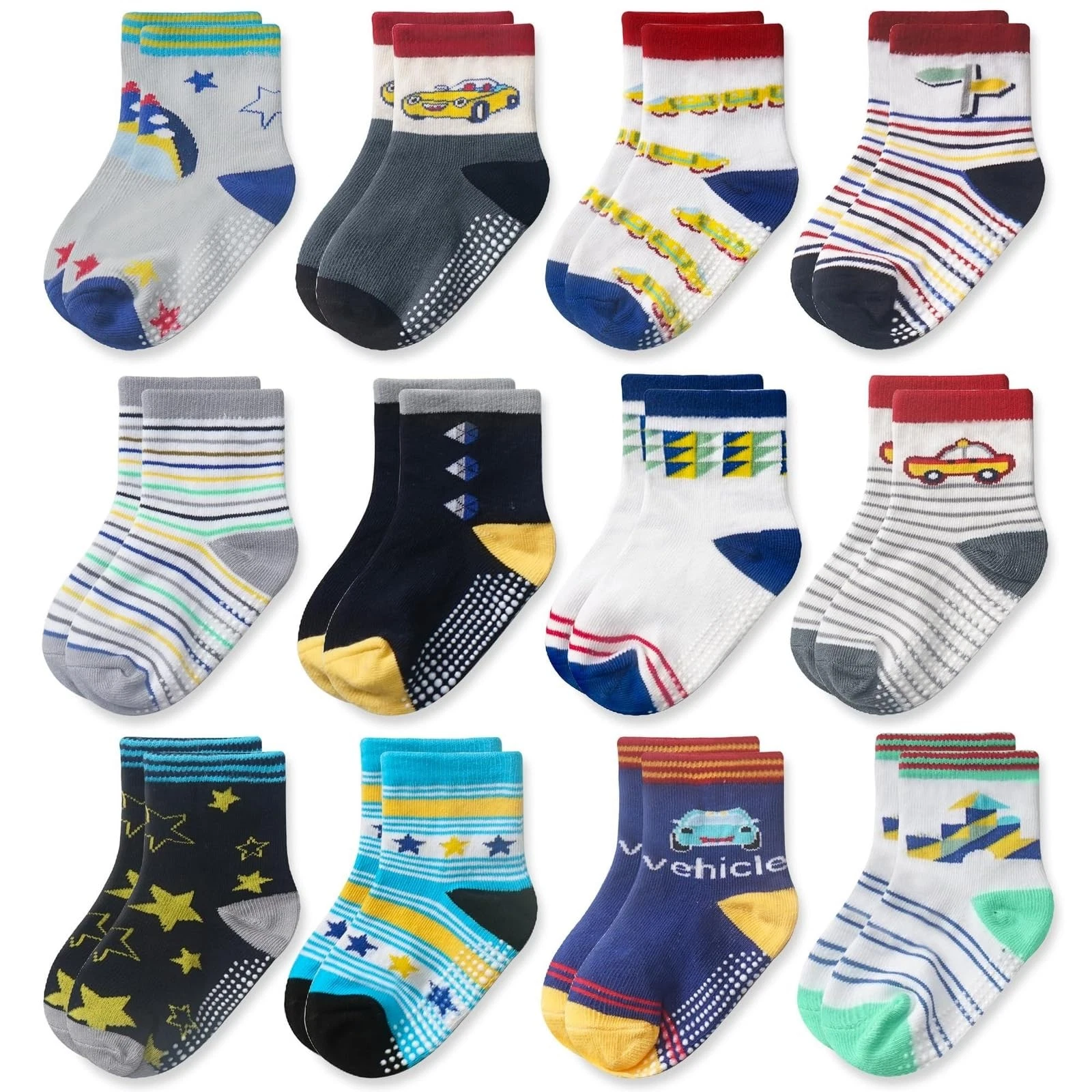 CozyWay Toddler Socks with Grippers - 3-5T, Black / Yellow Multicolor Error
Opens in a new window or