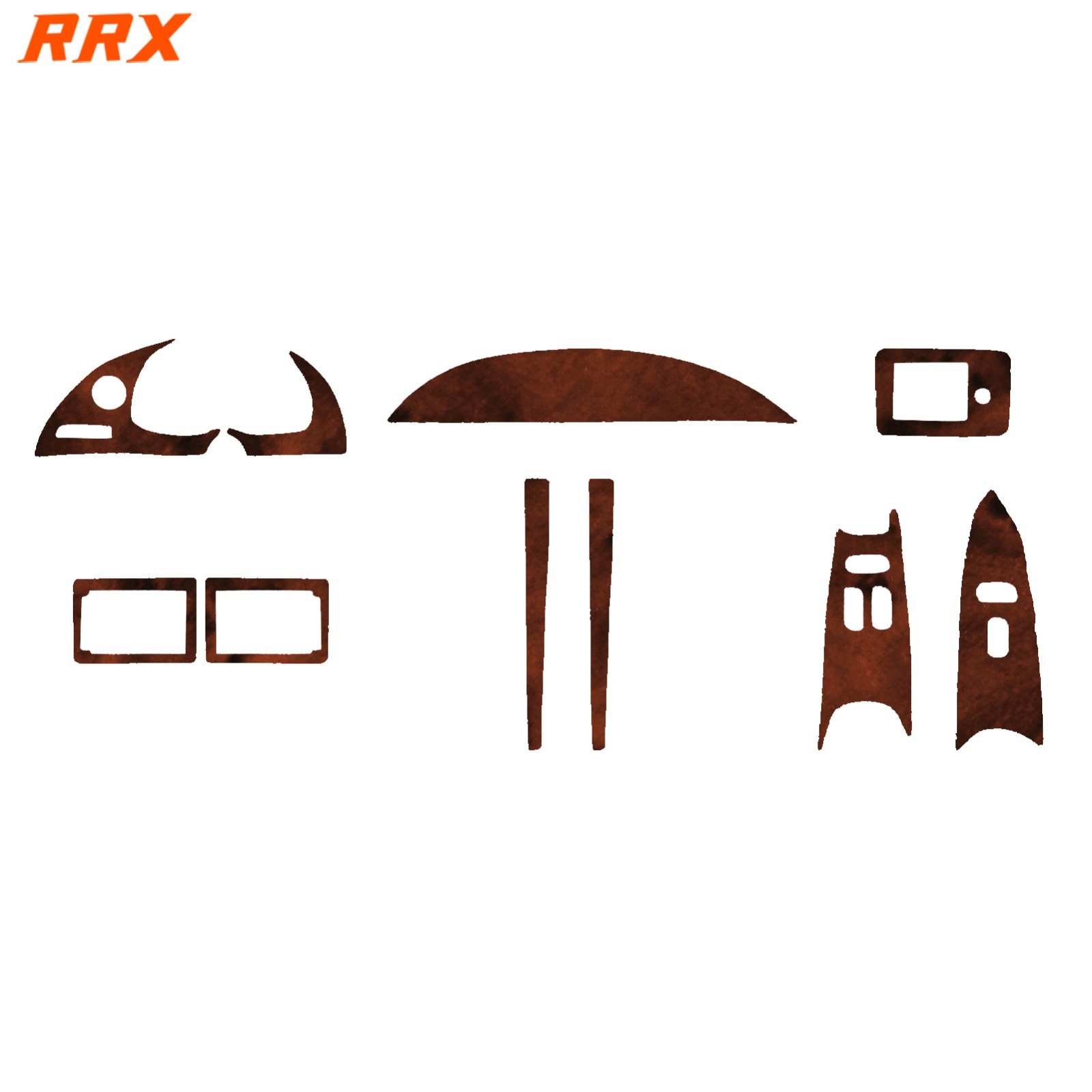 10Pcs Wood Grain Brown Full Interior Dash Trim Kits For Ford Mustang 1996-2003