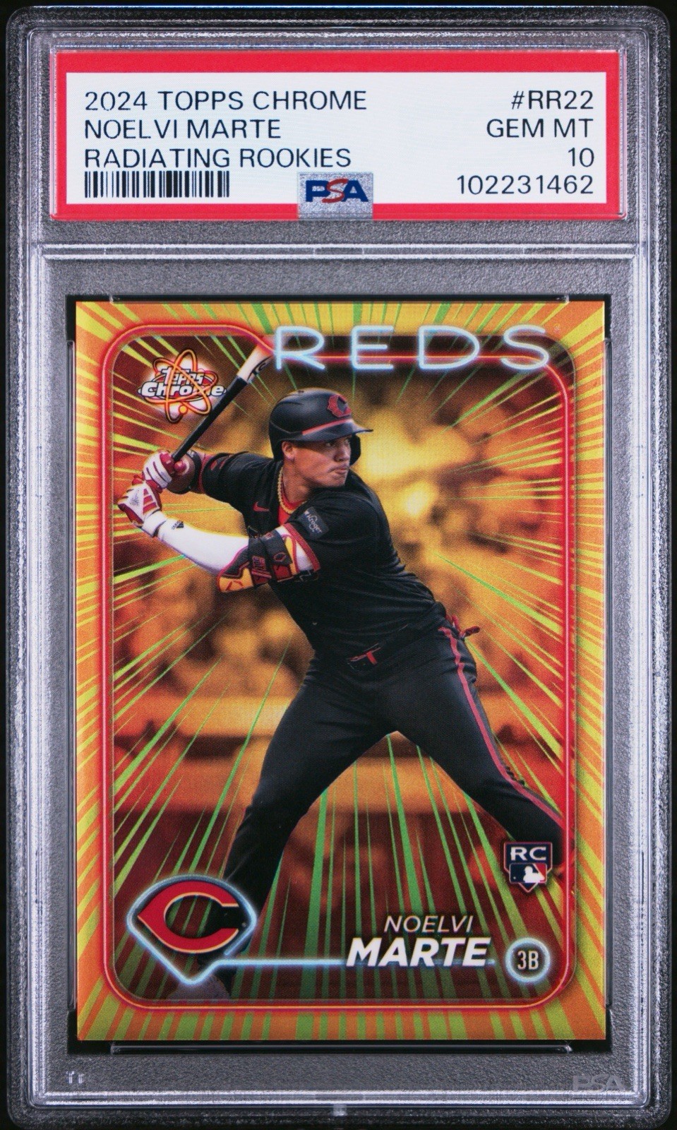 2024 TOPPS CHROME RADIATING ROOKIES UPDATE #RR22 NOELVI MARTE RC PSA 10
