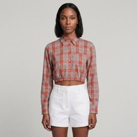 Maje Bluse Orange Seide Gr. 40 FR Damen Cropped MFPCM00357