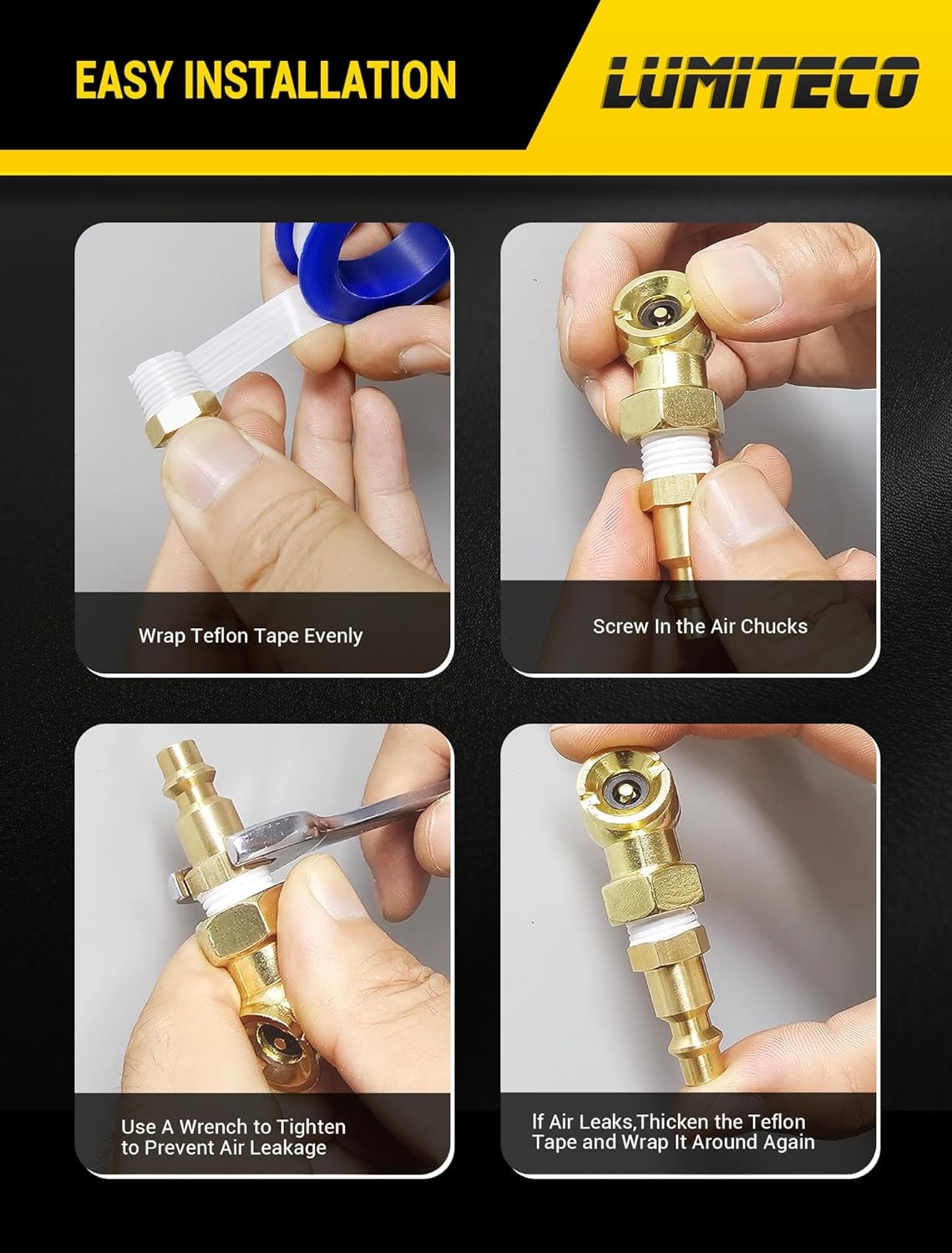 2-Pack Ball Foot Air Chuck Set 1/4" FNPT Tire Inflator Nozzle Quick Connect