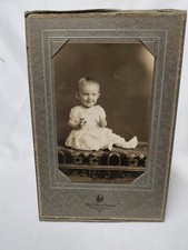 1920s Studio Portrait Standing Cabinet Card Photo Baby Girl