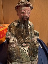 Alte Thai Buddha-Statue Holz um 1900Kunstobjekt in Dhyana Mudra daoist Figur