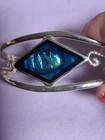 Vintage "Alpaca Mexico" Silver Bracelet-bangle- Cuff W/ Blue Abalone — photo 7