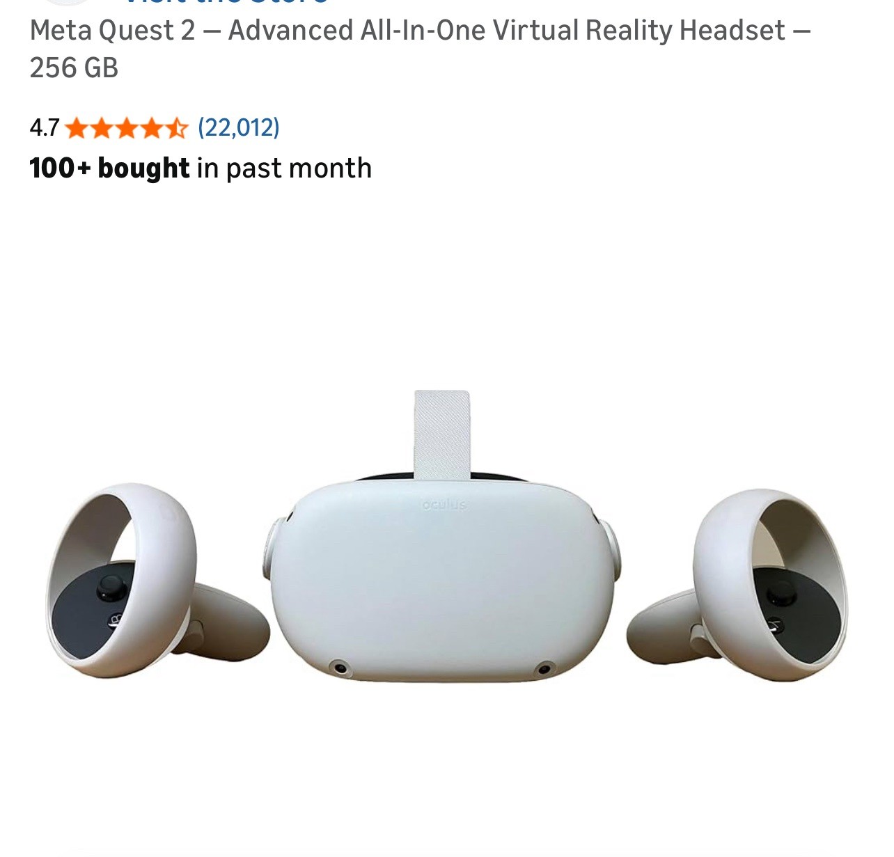 Meta Quest 2 Advanced All in One Virtual Reality Headset 256GB Controllers Case