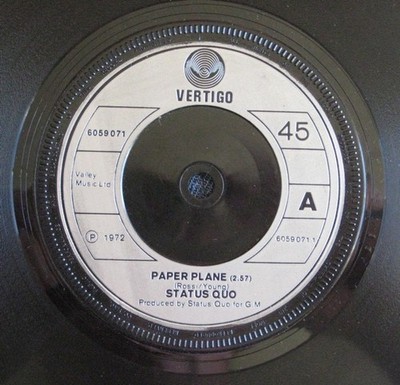 Status Quo - Paper Plane (7'', Single, Mono, Sol)