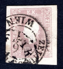 AUSTRIA 1858 17 used FLAWLESS ENORMOUSLY WIDE MARGINS signed BÜHLER (Z5201