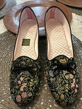 DANIEL GREEN Comfy Slippers Floral Brocade Slippers AA / 2A 10 Vintage