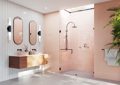 Glass Warehouse TBWH-58-75 Umbra 78''H x 58-3/4''W Hinged Frameless - Bronze