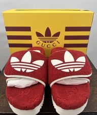 Gucci x Adidas Red Maple Magic Sponge GG Platform Sandal Slides sz 8 NIOB