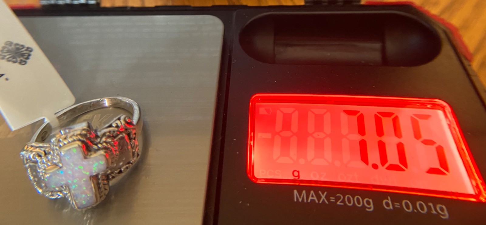 Sarda, Bali Handmade,”Cotton Candy” Opal Simulant & Sterling, Cross Ring