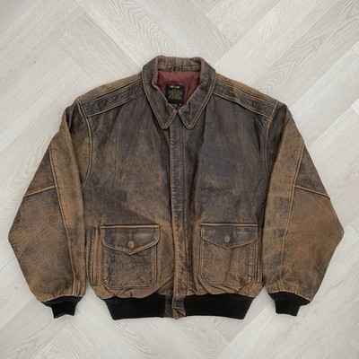 Vintage Avirex Type A-2 Leather Flight Jacket Size 46 | eBay