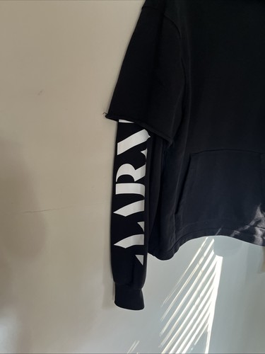 Aarmy M Layered Black Hoodie Graphic - Picture 4 of 11