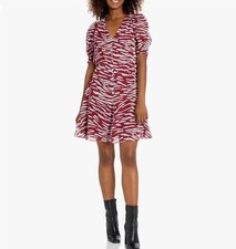Vince Camuto Wine Puff Sleeve Dress Size 4